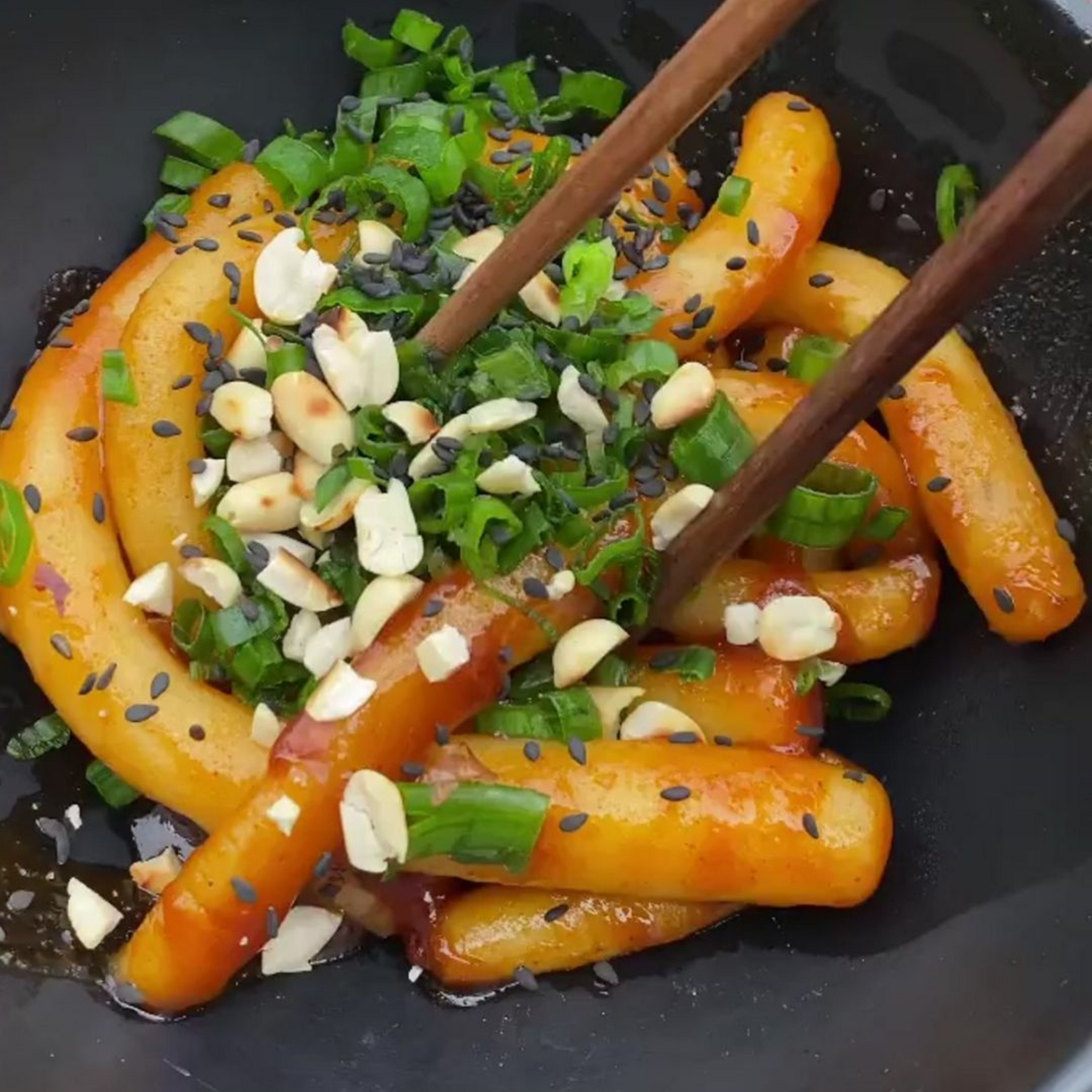 Korean Potato Noddle's with Gusto's Hot Chilii Garlic Gravy